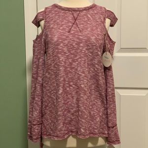 Cute cold shoulder light weight sweatshirt